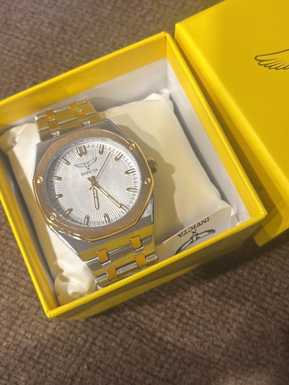 Invicta Silver and Gold Two-Tone Men's Bracelet Watch